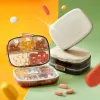 White portable transparent compartments for hand-held lid-opening medicine box Specification image